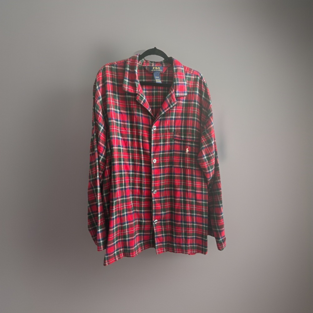 Mens Polo Ralph Lauren Plaid Flannel PJ Pajama Top Size Med Holiday‎ Tartan